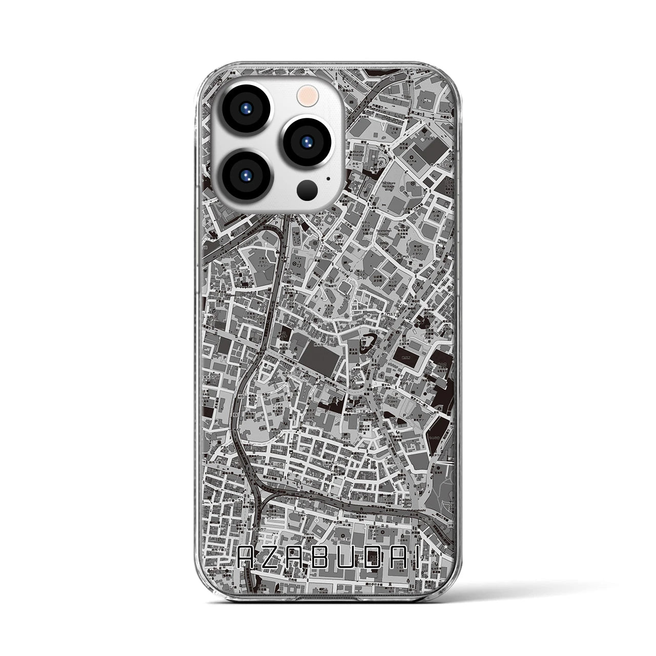 【麻布台(東京都)】地図柄iPhoneケース(クリアタイプ)