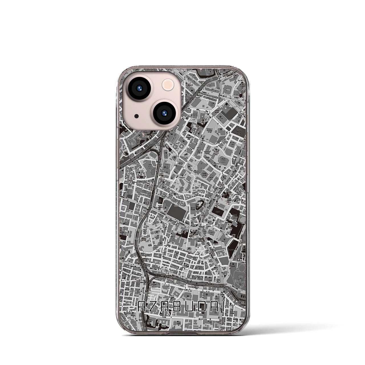【麻布台(東京都)】地図柄iPhoneケース(クリアタイプ)