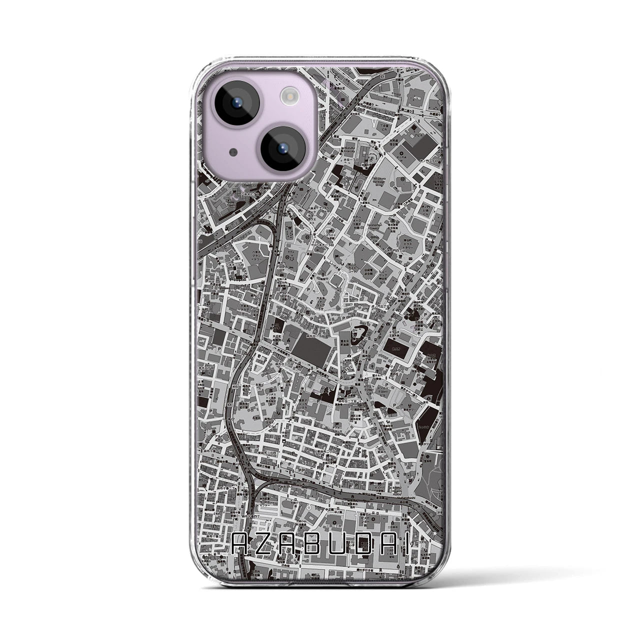 【麻布台(東京都)】地図柄iPhoneケース(クリアタイプ)