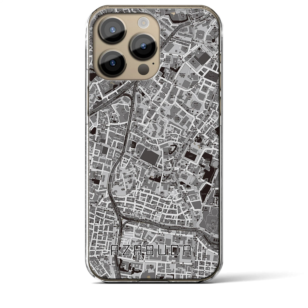 【麻布台(東京都)】地図柄iPhoneケース(クリアタイプ)