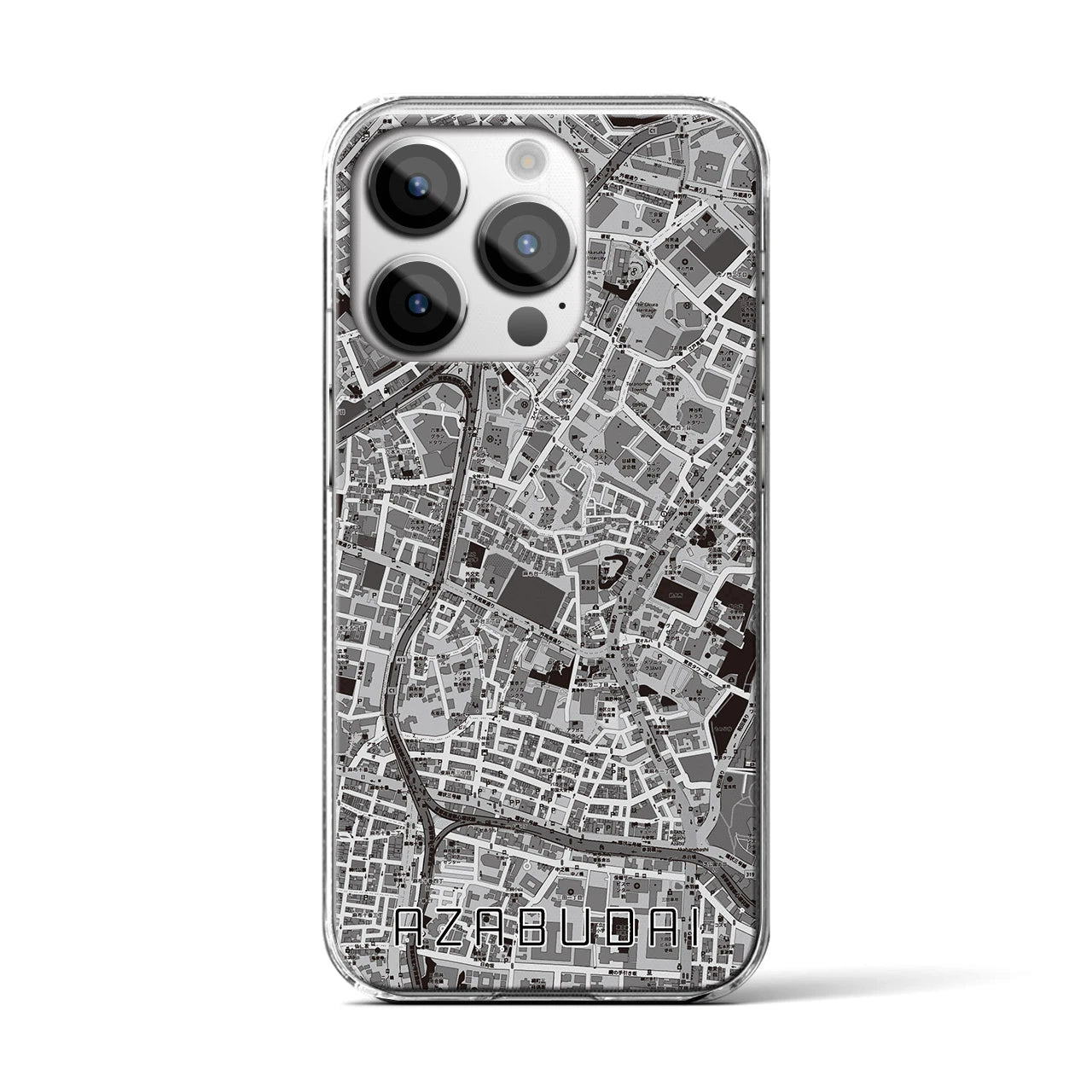 【麻布台(東京都)】地図柄iPhoneケース(クリアタイプ)