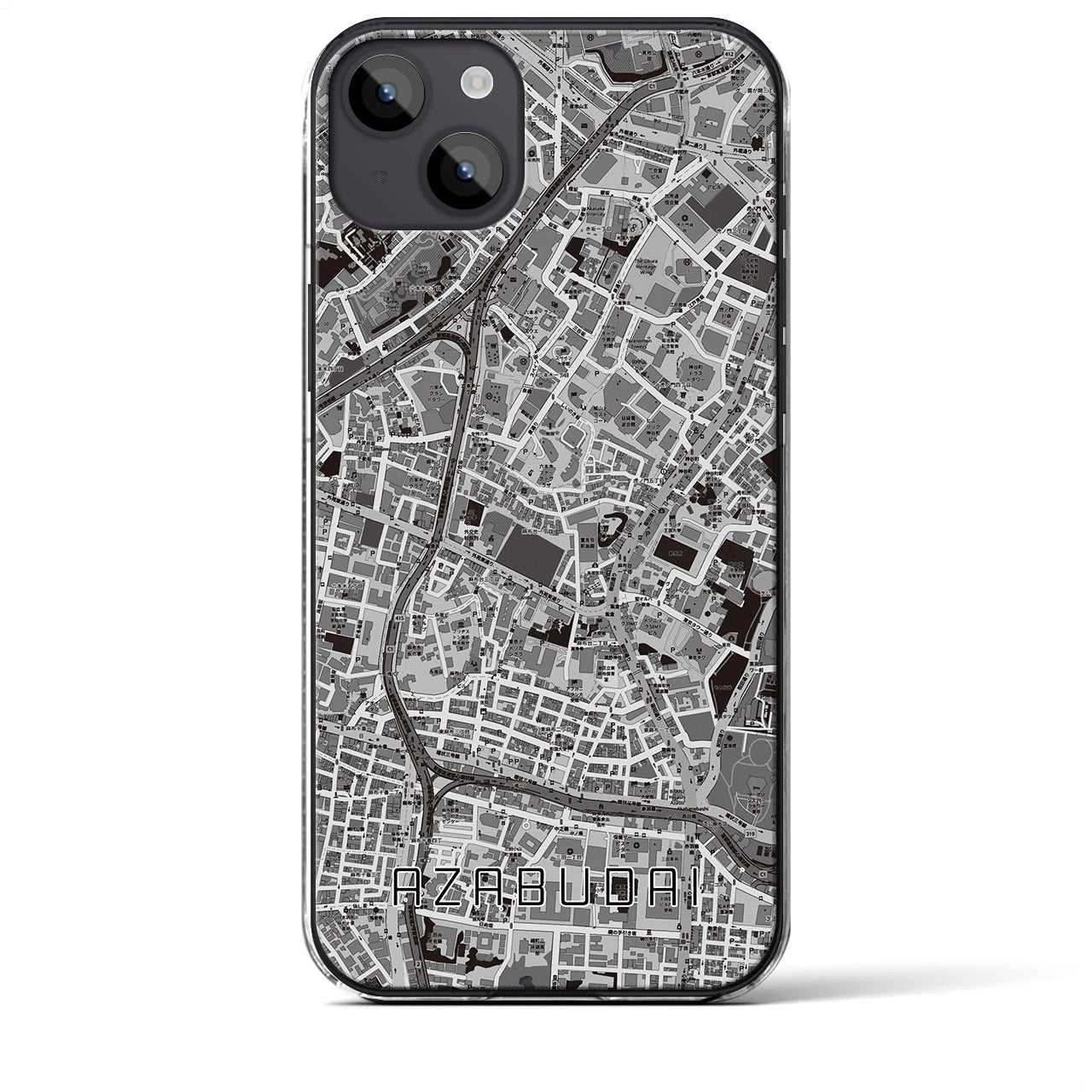 【麻布台(東京都)】地図柄iPhoneケース(クリアタイプ)