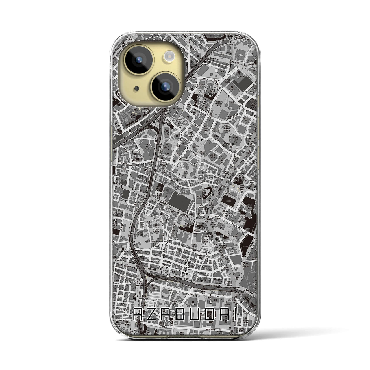 【麻布台(東京都)】地図柄iPhoneケース(クリアタイプ)