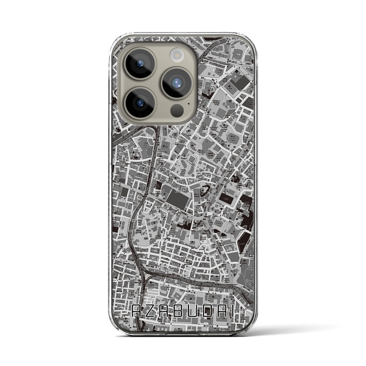 【麻布台(東京都)】地図柄iPhoneケース(クリアタイプ)