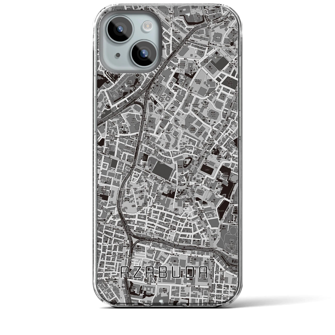 【麻布台(東京都)】地図柄iPhoneケース(クリアタイプ)