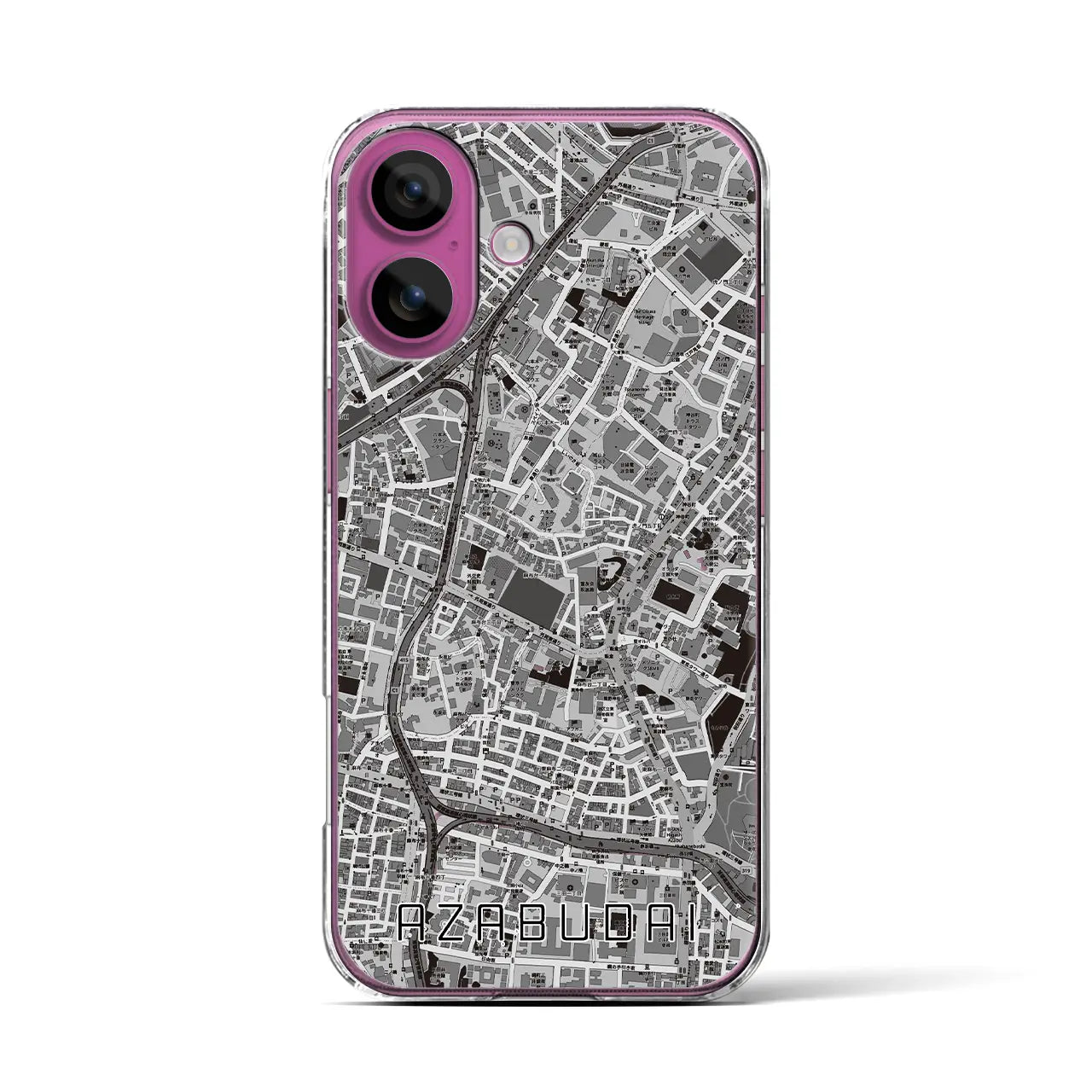 【麻布台(東京都)】地図柄iPhoneケース(クリアタイプ)