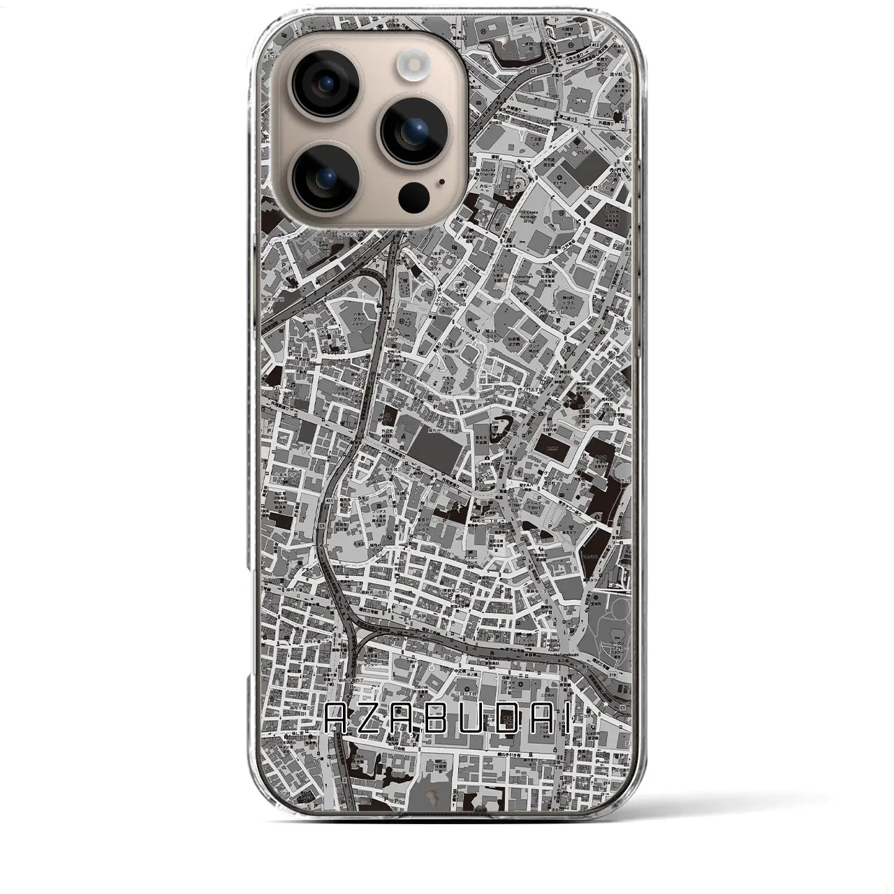 【麻布台(東京都)】地図柄iPhoneケース(クリアタイプ)