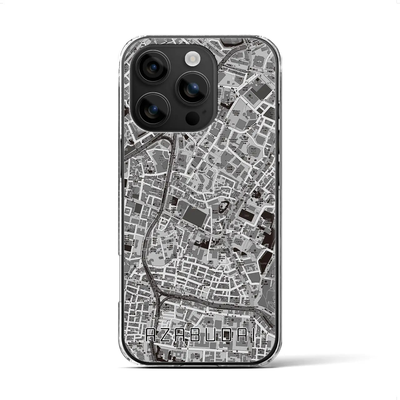【麻布台(東京都)】地図柄iPhoneケース(クリアタイプ)