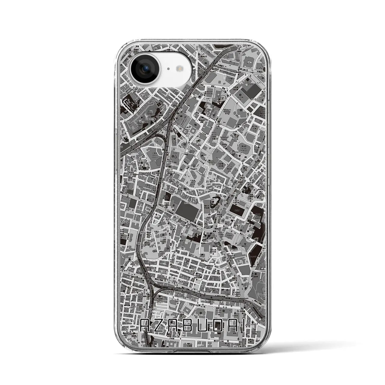 【麻布台(東京都)】地図柄iPhoneケース(クリアタイプ)