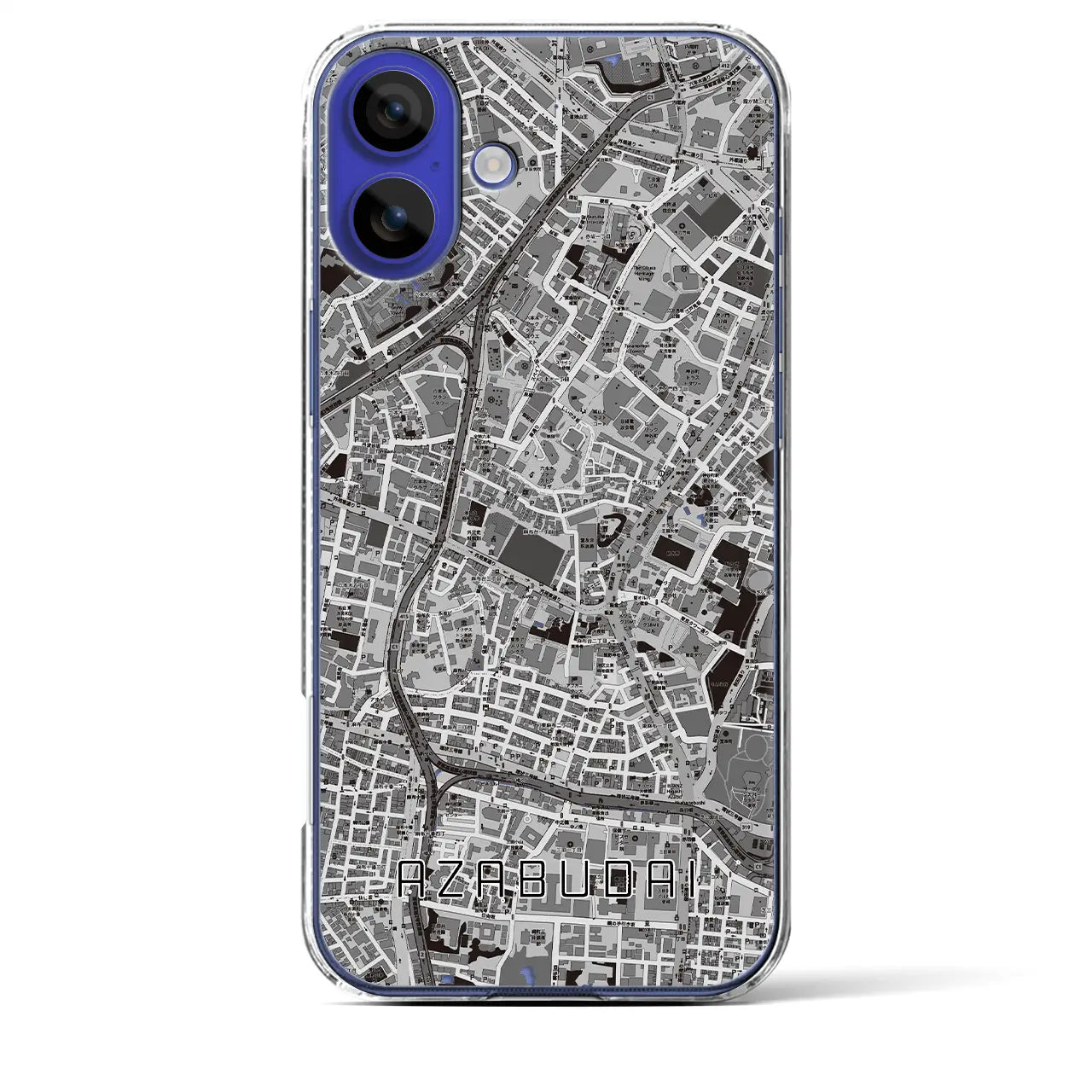 【麻布台(東京都)】地図柄iPhoneケース(クリアタイプ)