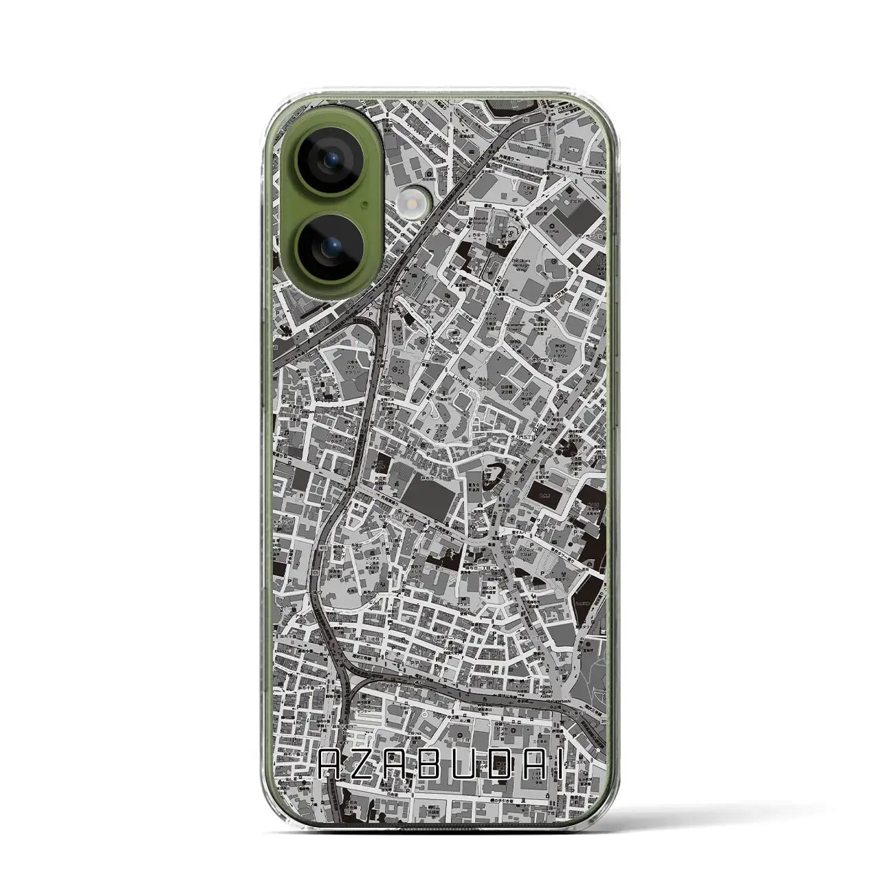 【麻布台(東京都)】地図柄iPhoneケース(クリアタイプ)