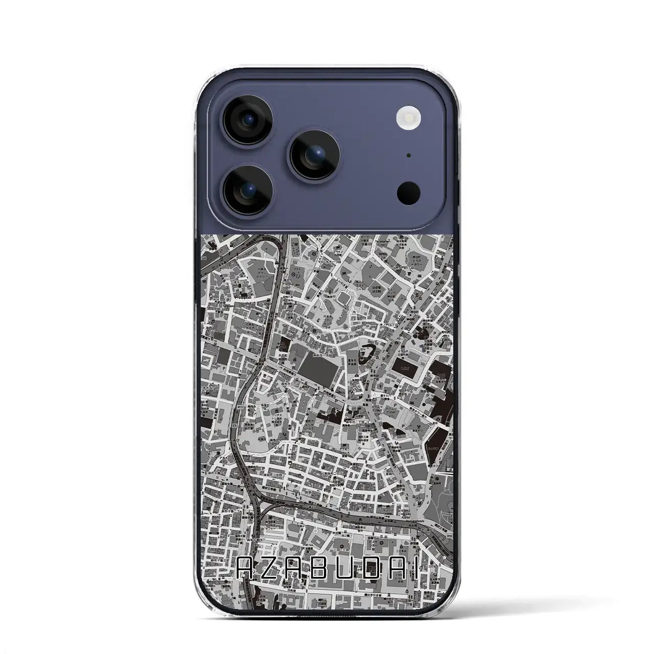 【麻布台(東京都)】地図柄iPhoneケース(クリアタイプ)