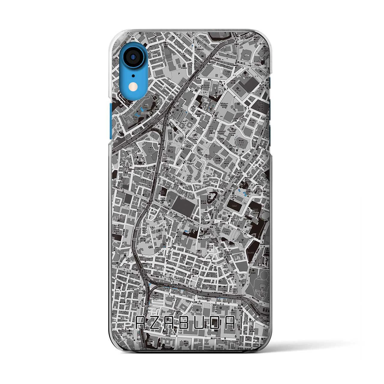 【麻布台(東京都)】地図柄iPhoneケース(クリアタイプ)