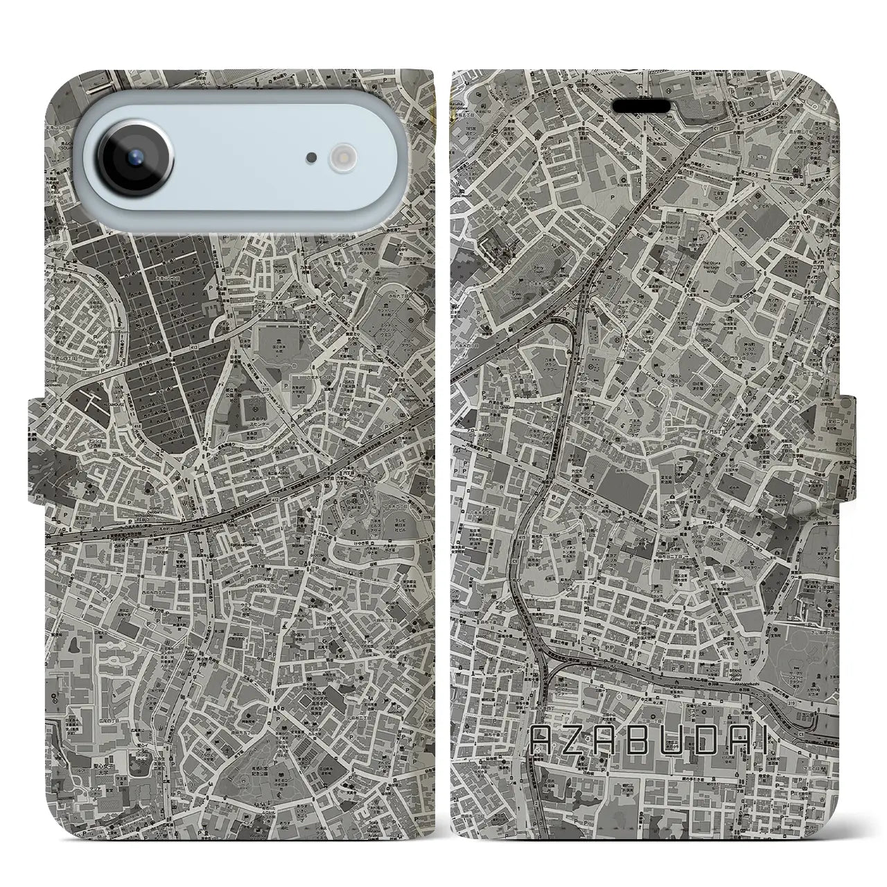 【麻布台(東京都)】地図柄iPhoneケース(手帳タイプ)