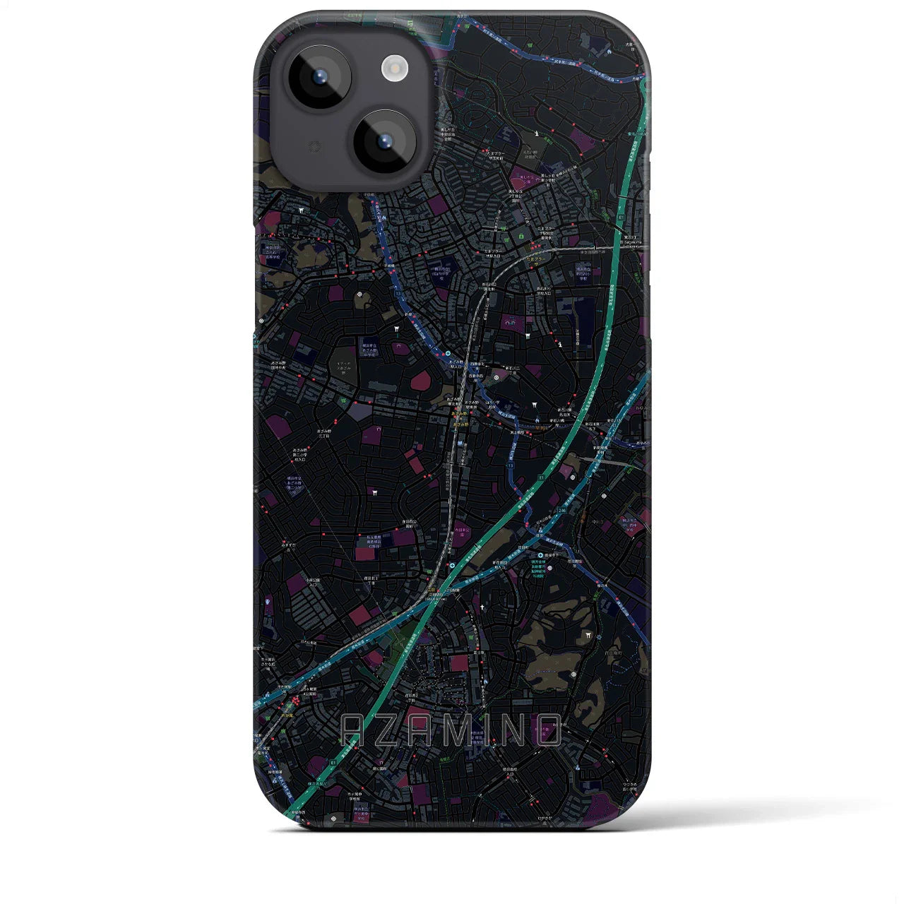 【あざみ野(神奈川県)】地図柄iPhoneケース(バックカバータイプ)