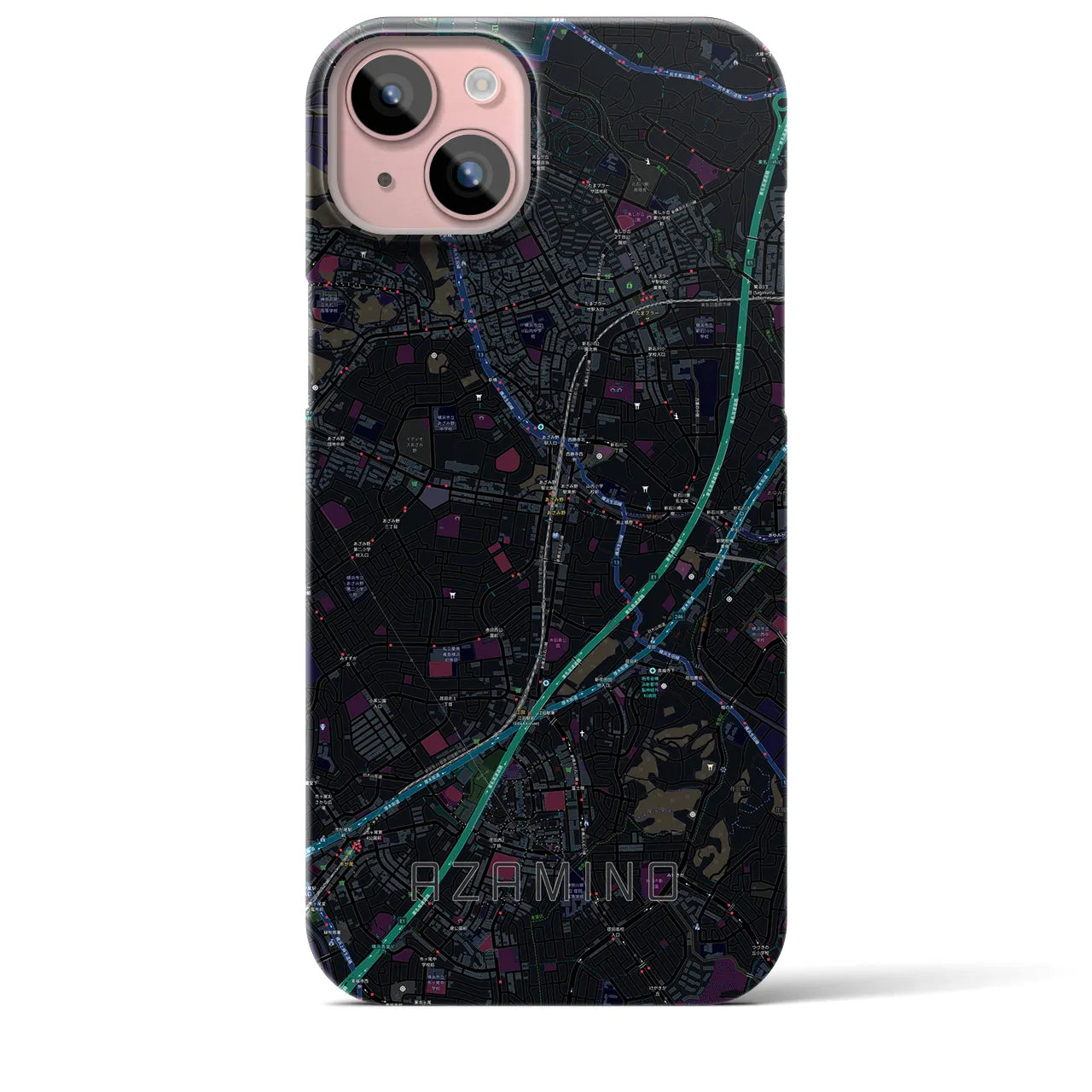 【あざみ野(神奈川県)】地図柄iPhoneケース(バックカバータイプ)