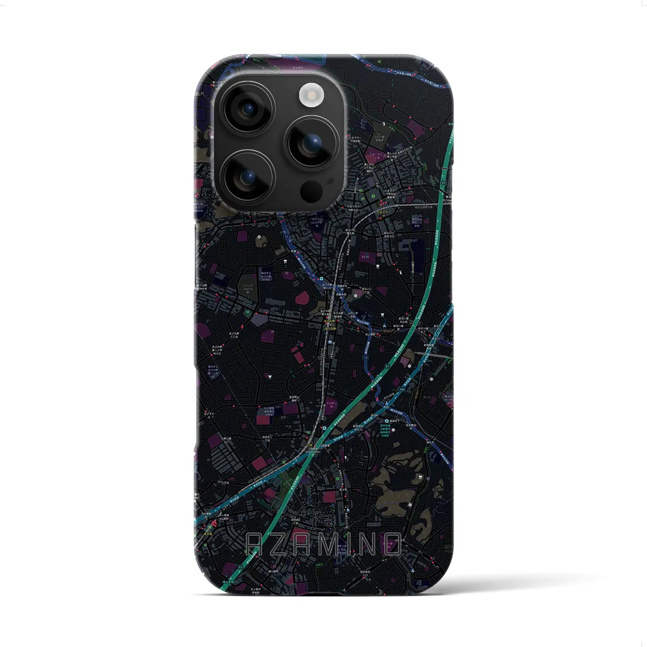 【あざみ野(神奈川県)】地図柄iPhoneケース(バックカバータイプ)