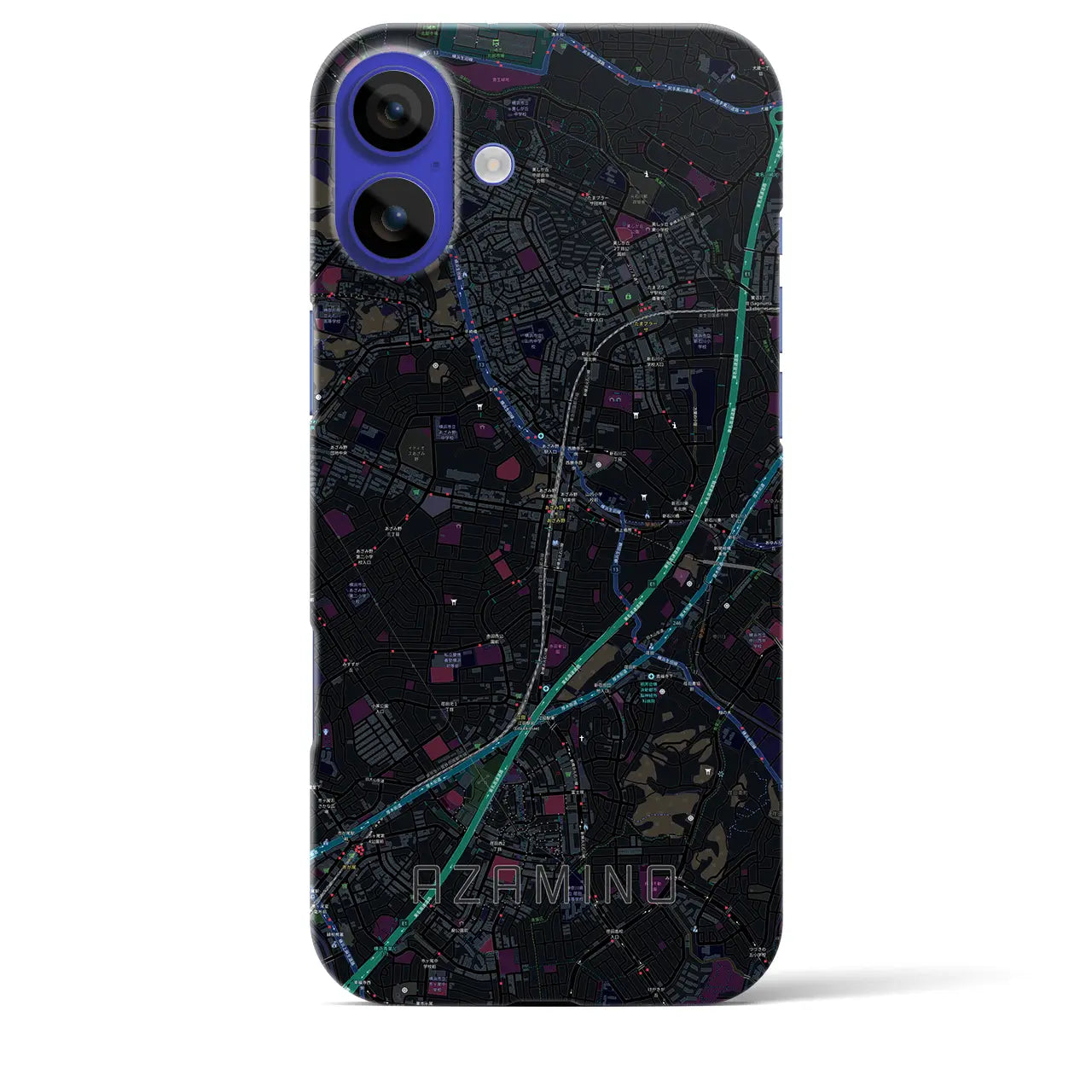 【あざみ野(神奈川県)】地図柄iPhoneケース(バックカバータイプ)