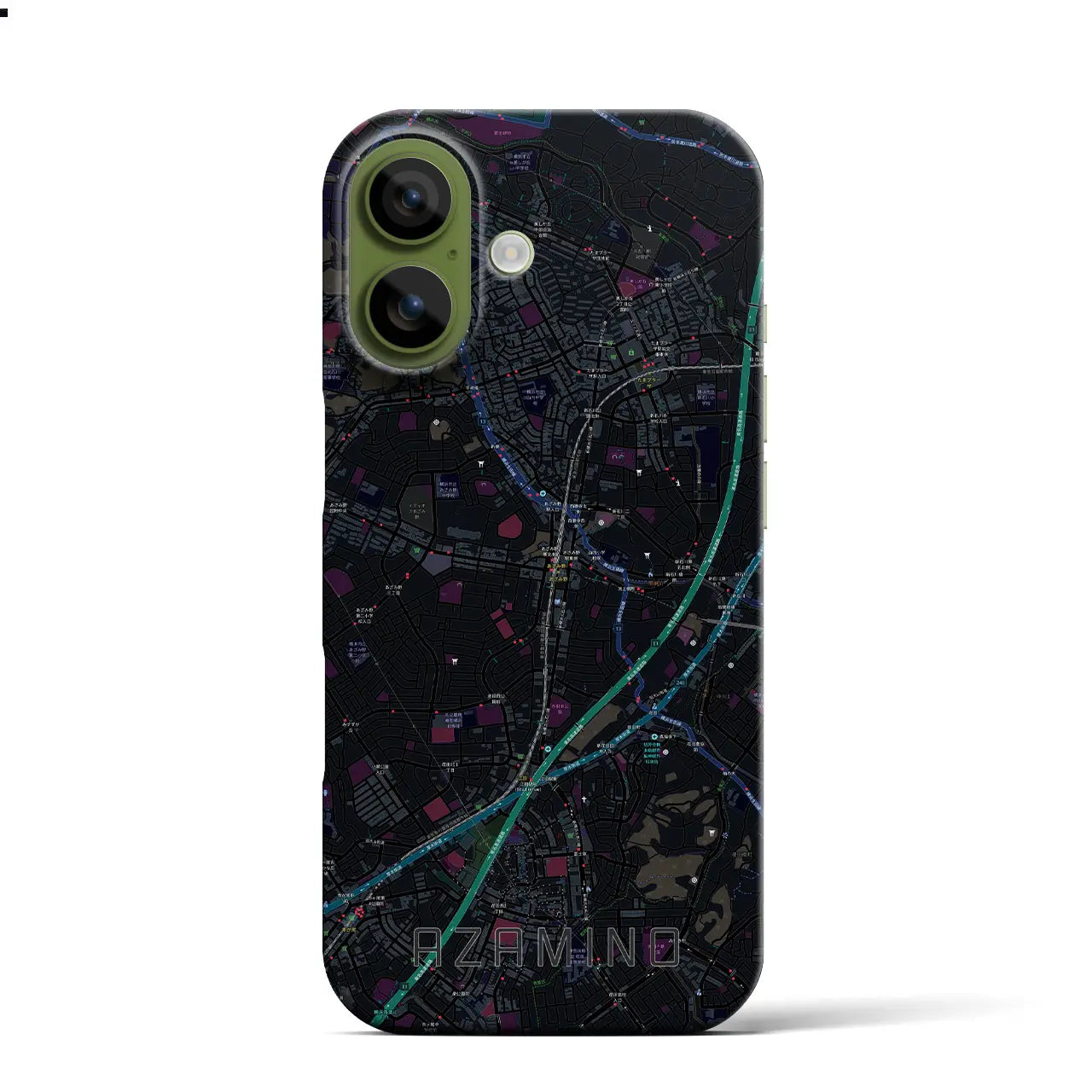 【あざみ野(神奈川県)】地図柄iPhoneケース(バックカバータイプ)