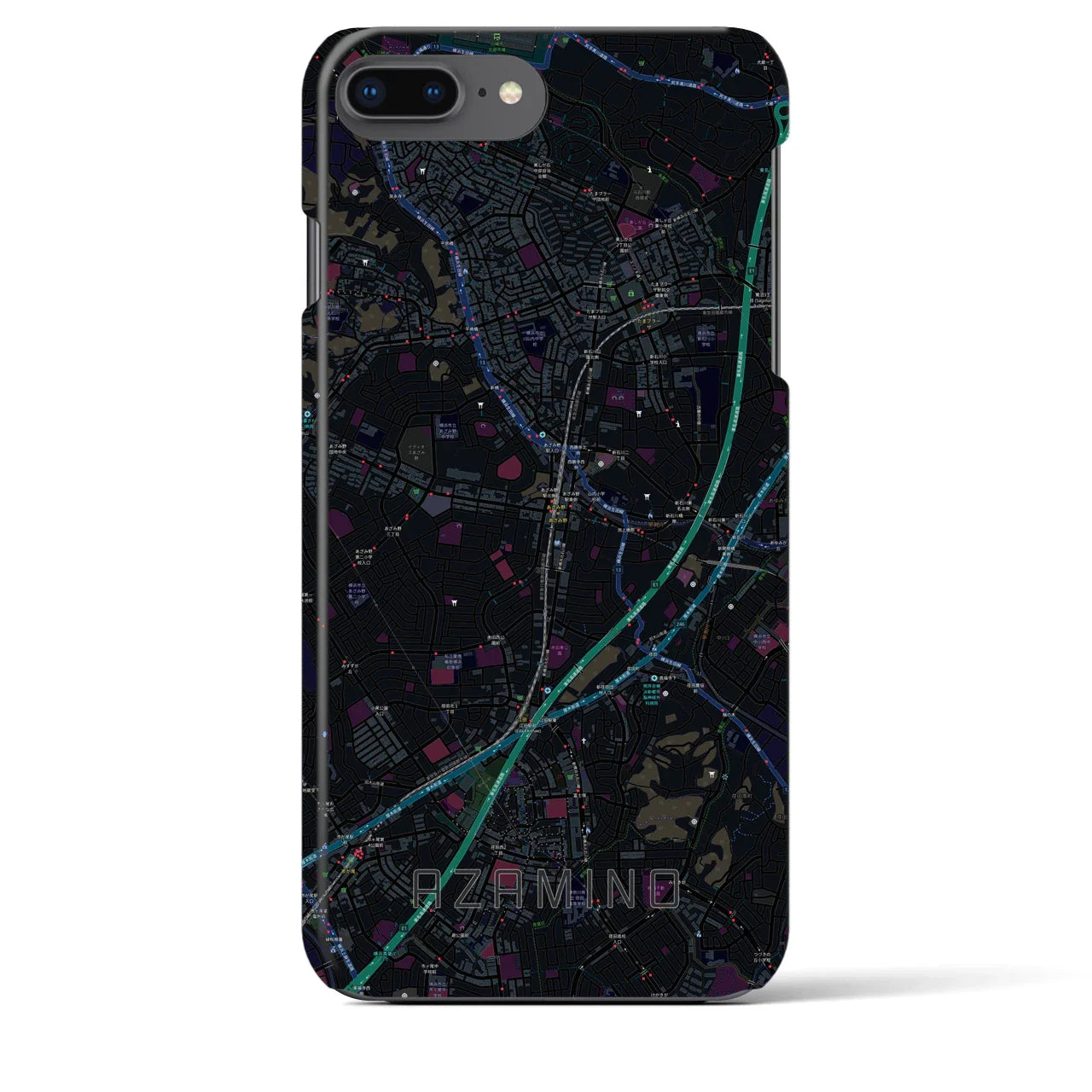 【あざみ野(神奈川県)】地図柄iPhoneケース(バックカバータイプ)