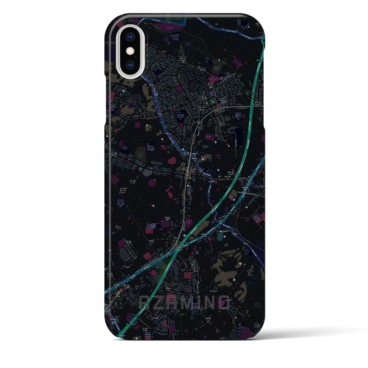 【あざみ野(神奈川県)】地図柄iPhoneケース(バックカバータイプ)