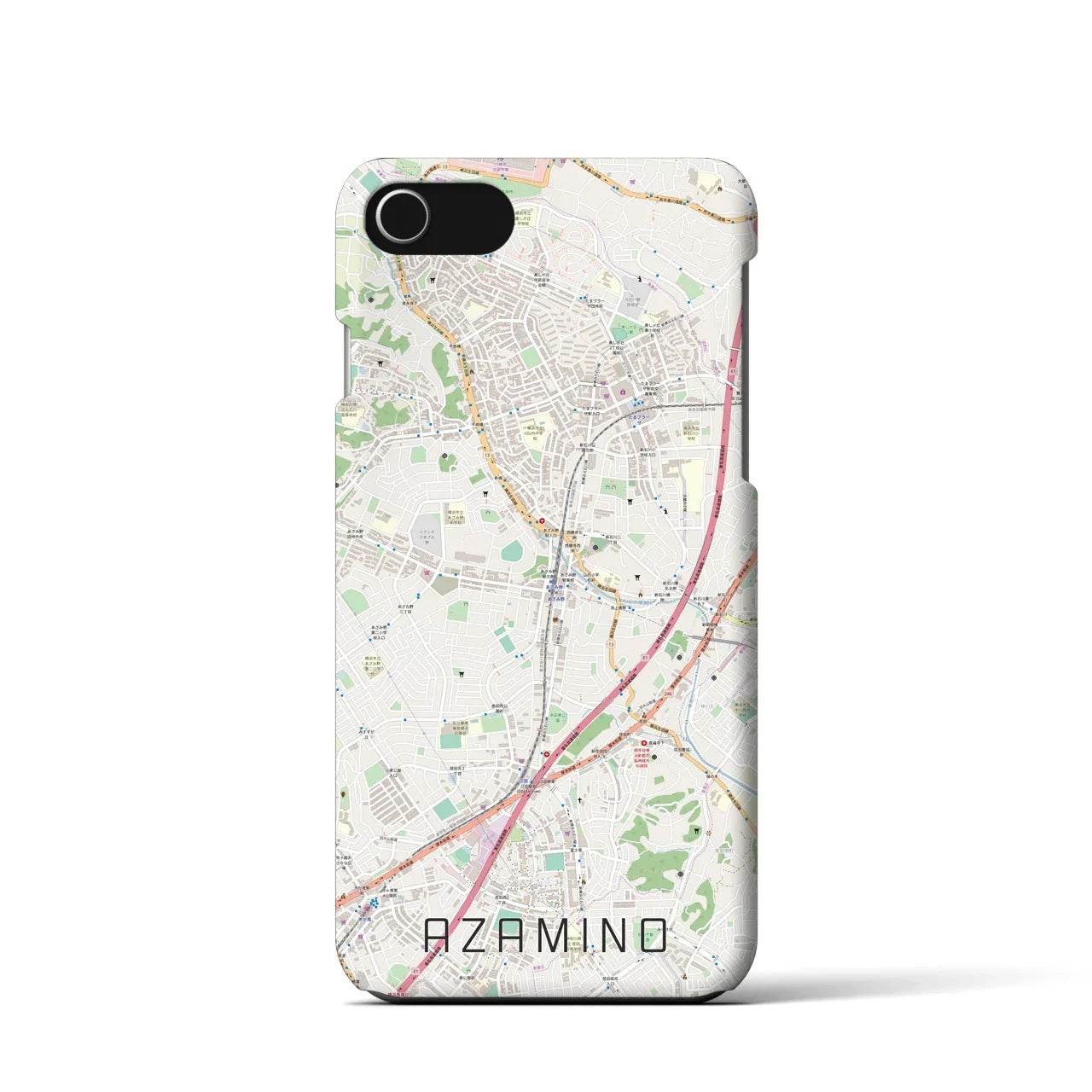 【あざみ野(神奈川県)】地図柄iPhoneケース(バックカバータイプ)