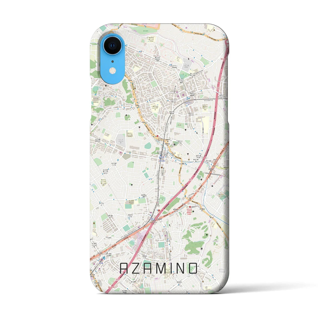 【あざみ野(神奈川県)】地図柄iPhoneケース(バックカバータイプ)