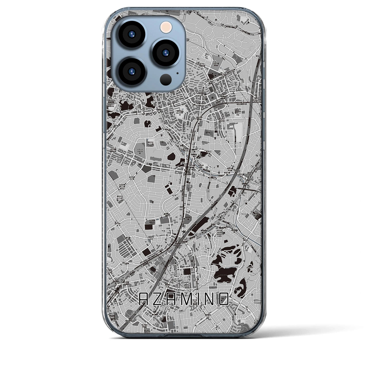 【あざみ野(神奈川県)】地図柄iPhoneケース(クリアタイプ)