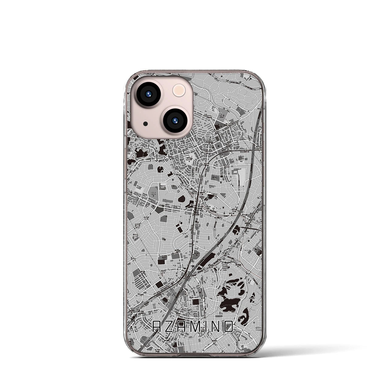 【あざみ野(神奈川県)】地図柄iPhoneケース(クリアタイプ)