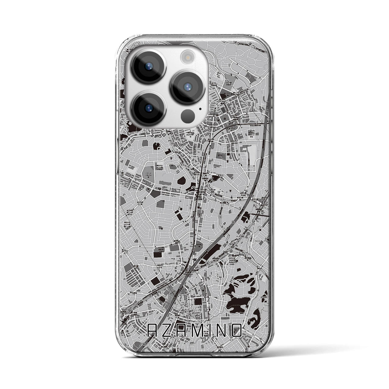 【あざみ野(神奈川県)】地図柄iPhoneケース(クリアタイプ)