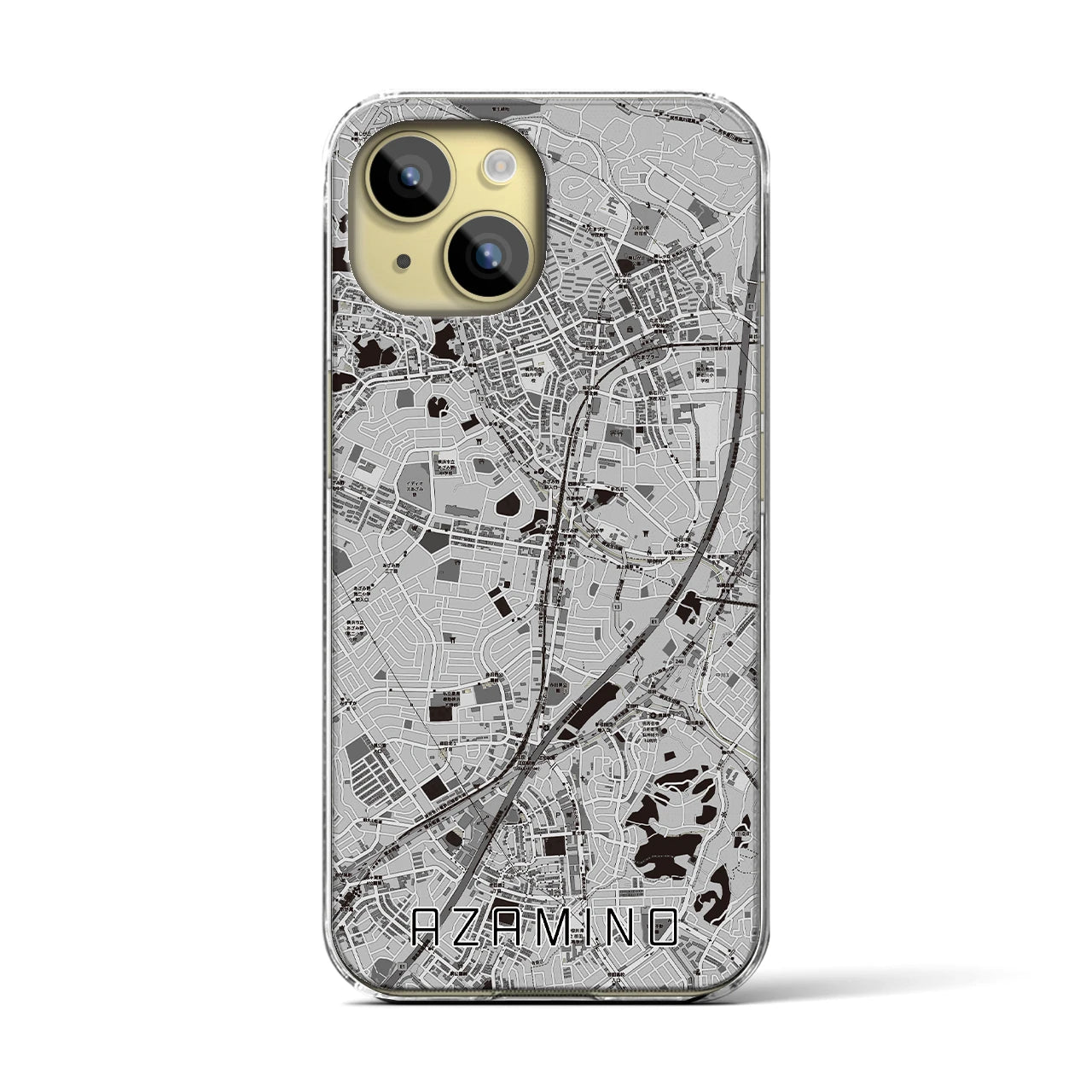 【あざみ野(神奈川県)】地図柄iPhoneケース(クリアタイプ)