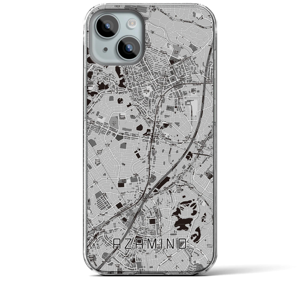 【あざみ野(神奈川県)】地図柄iPhoneケース(クリアタイプ)