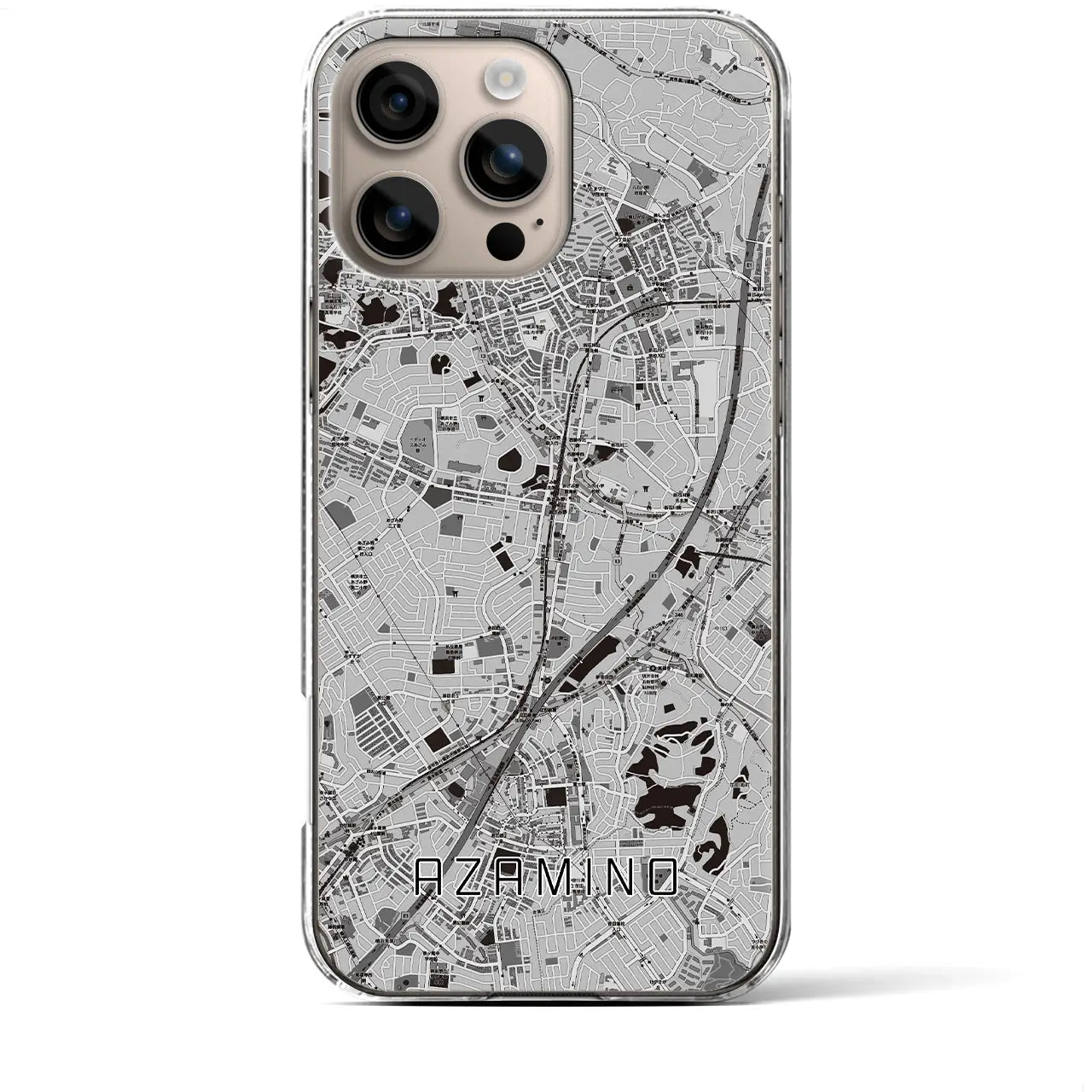 【あざみ野(神奈川県)】地図柄iPhoneケース(クリアタイプ)