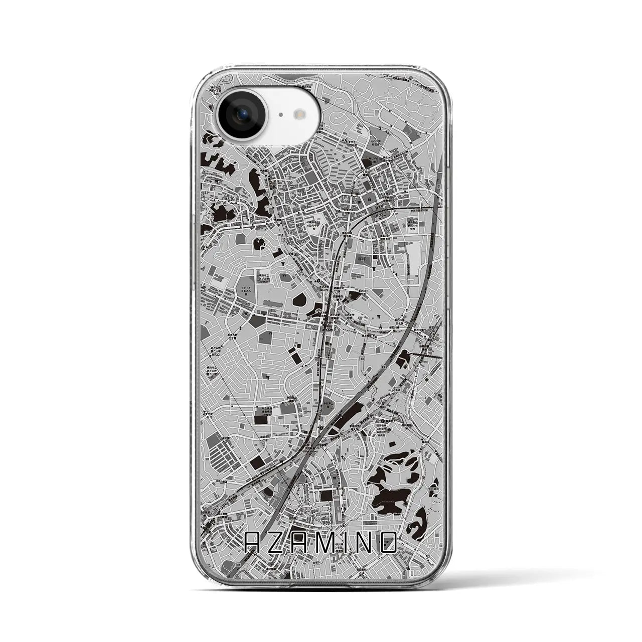 【あざみ野(神奈川県)】地図柄iPhoneケース(クリアタイプ)