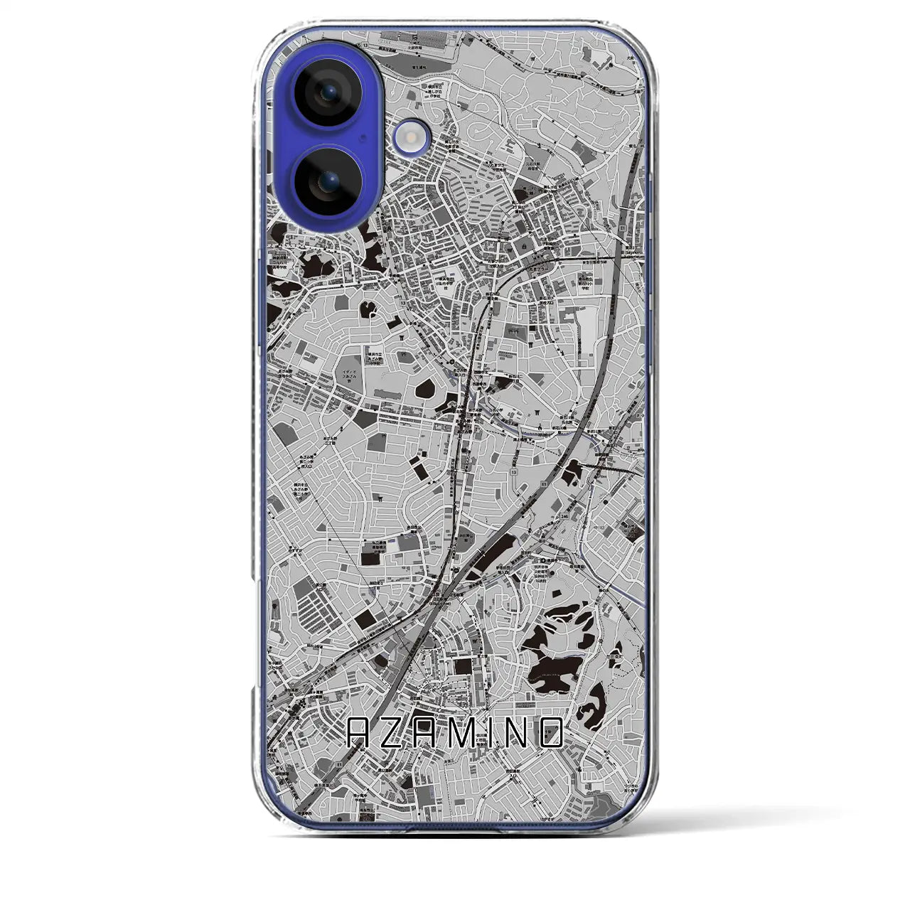 【あざみ野(神奈川県)】地図柄iPhoneケース(クリアタイプ)