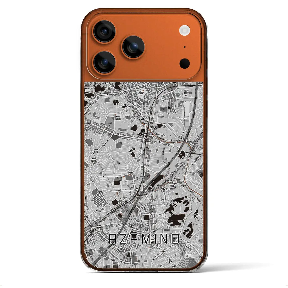 【あざみ野(神奈川県)】地図柄iPhoneケース(クリアタイプ)