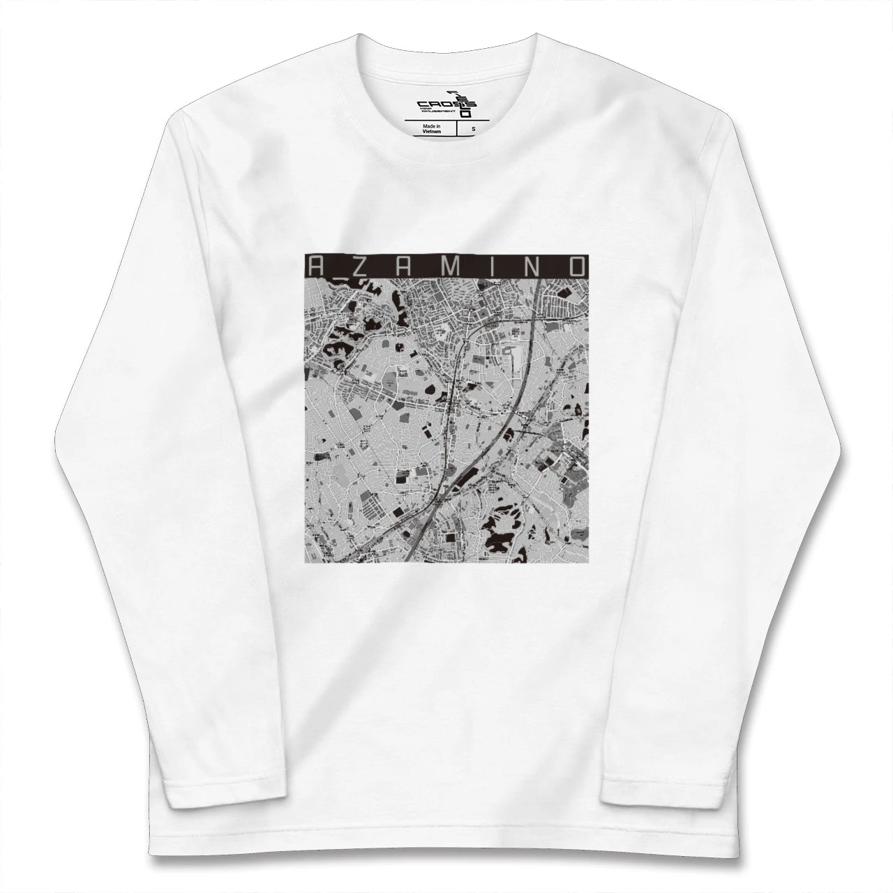 【あざみ野(神奈川県)】地図柄ロングスリーブTシャツ