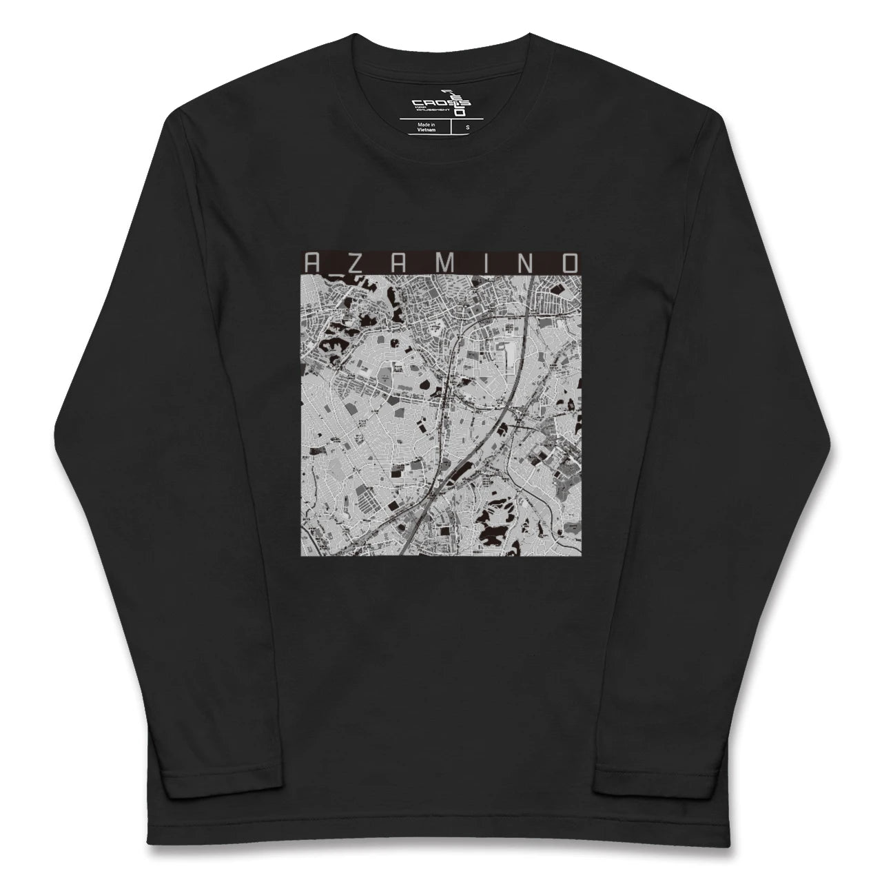 【あざみ野(神奈川県)】地図柄ロングスリーブTシャツ