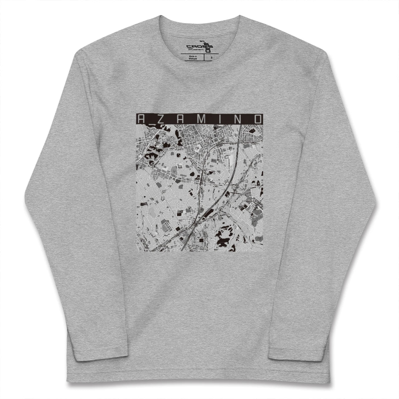 【あざみ野(神奈川県)】地図柄ロングスリーブTシャツ