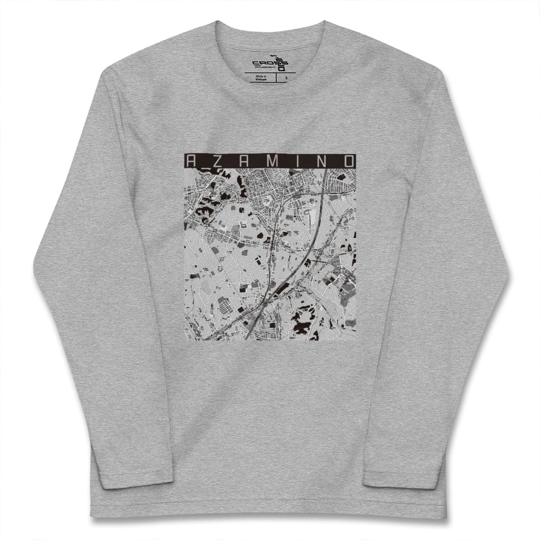 【あざみ野(神奈川県)】地図柄ロングスリーブTシャツ