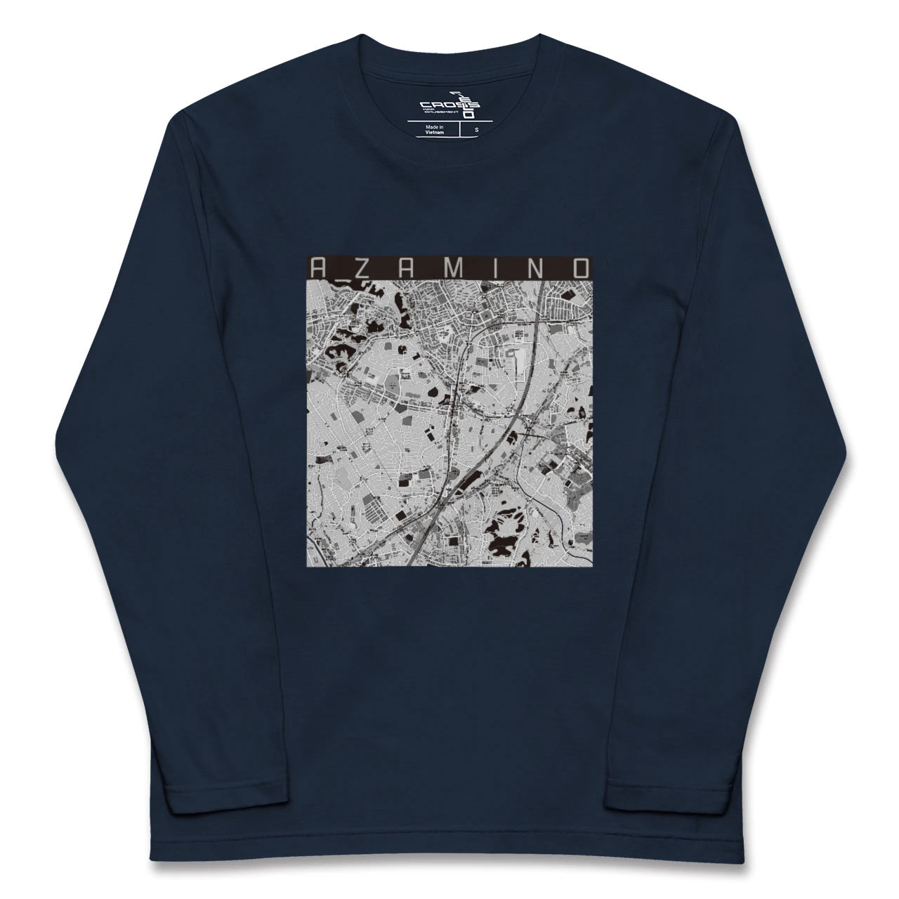 【あざみ野(神奈川県)】地図柄ロングスリーブTシャツ