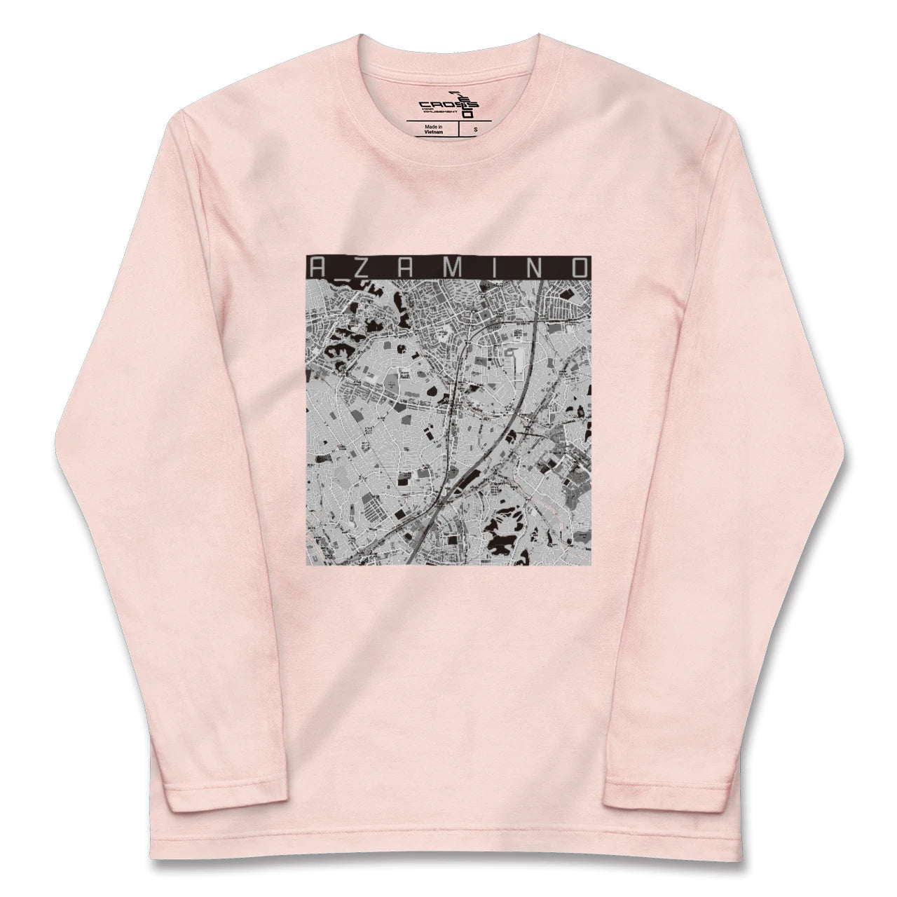 【あざみ野(神奈川県)】地図柄ロングスリーブTシャツ