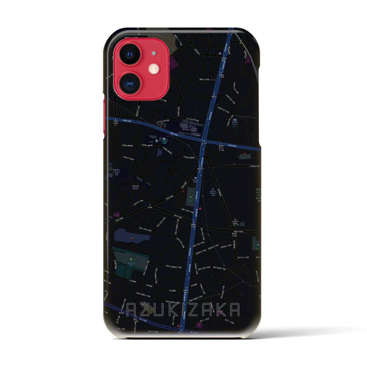 【小豆坂(愛知県)】地図柄iPhoneケース(バックカバータイプ)