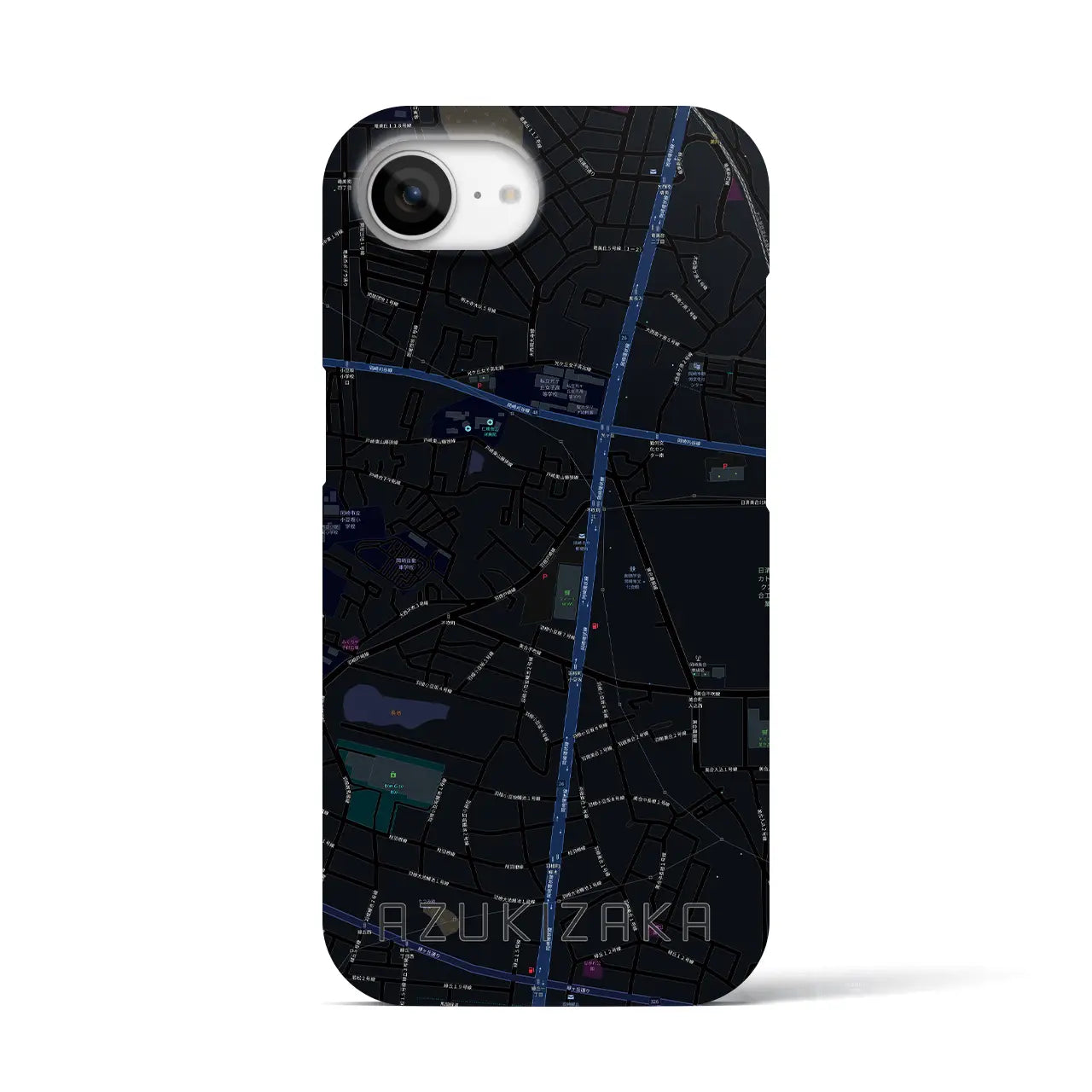 【小豆坂(愛知県)】地図柄iPhoneケース(バックカバータイプ)