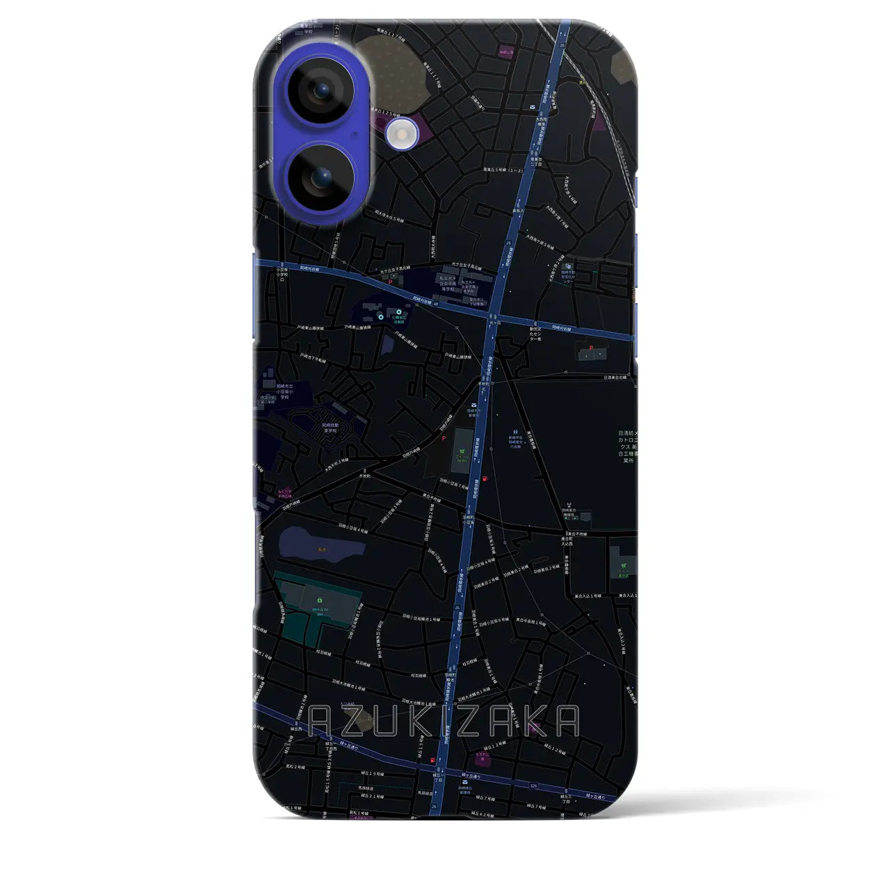 【小豆坂(愛知県)】地図柄iPhoneケース(バックカバータイプ)