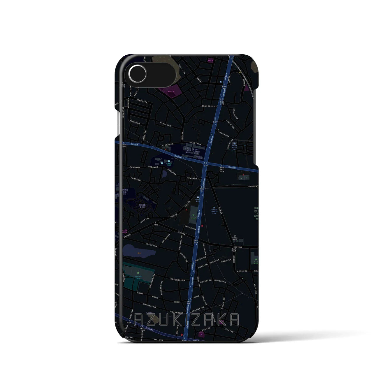 【小豆坂(愛知県)】地図柄iPhoneケース(バックカバータイプ)