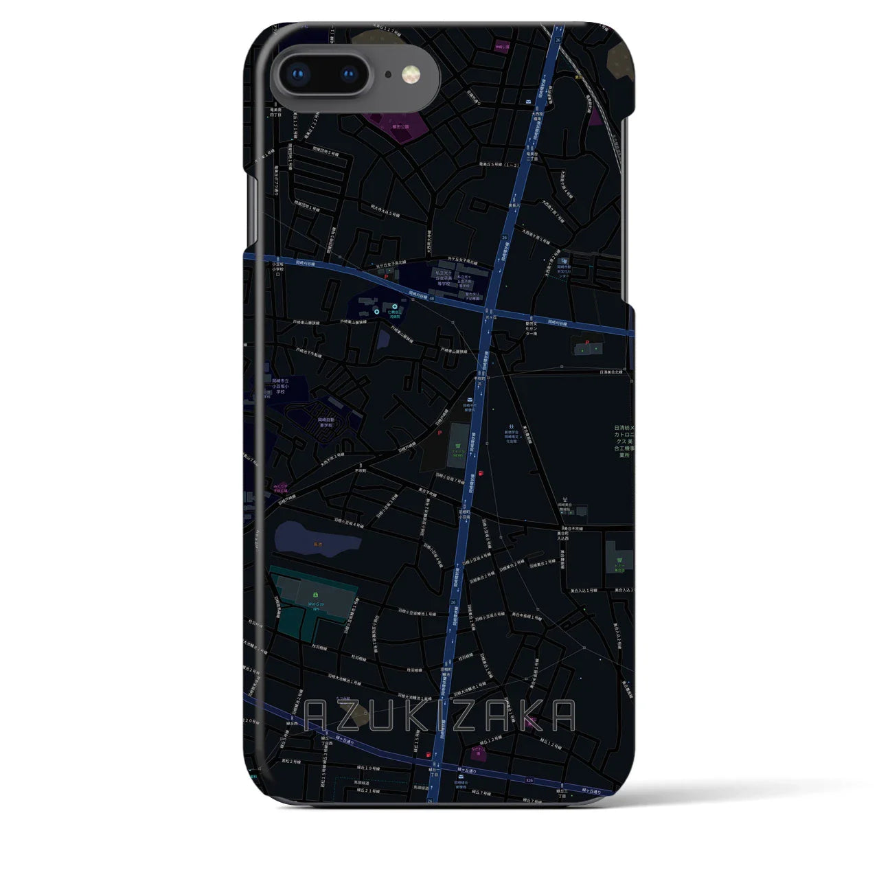 【小豆坂(愛知県)】地図柄iPhoneケース(バックカバータイプ)