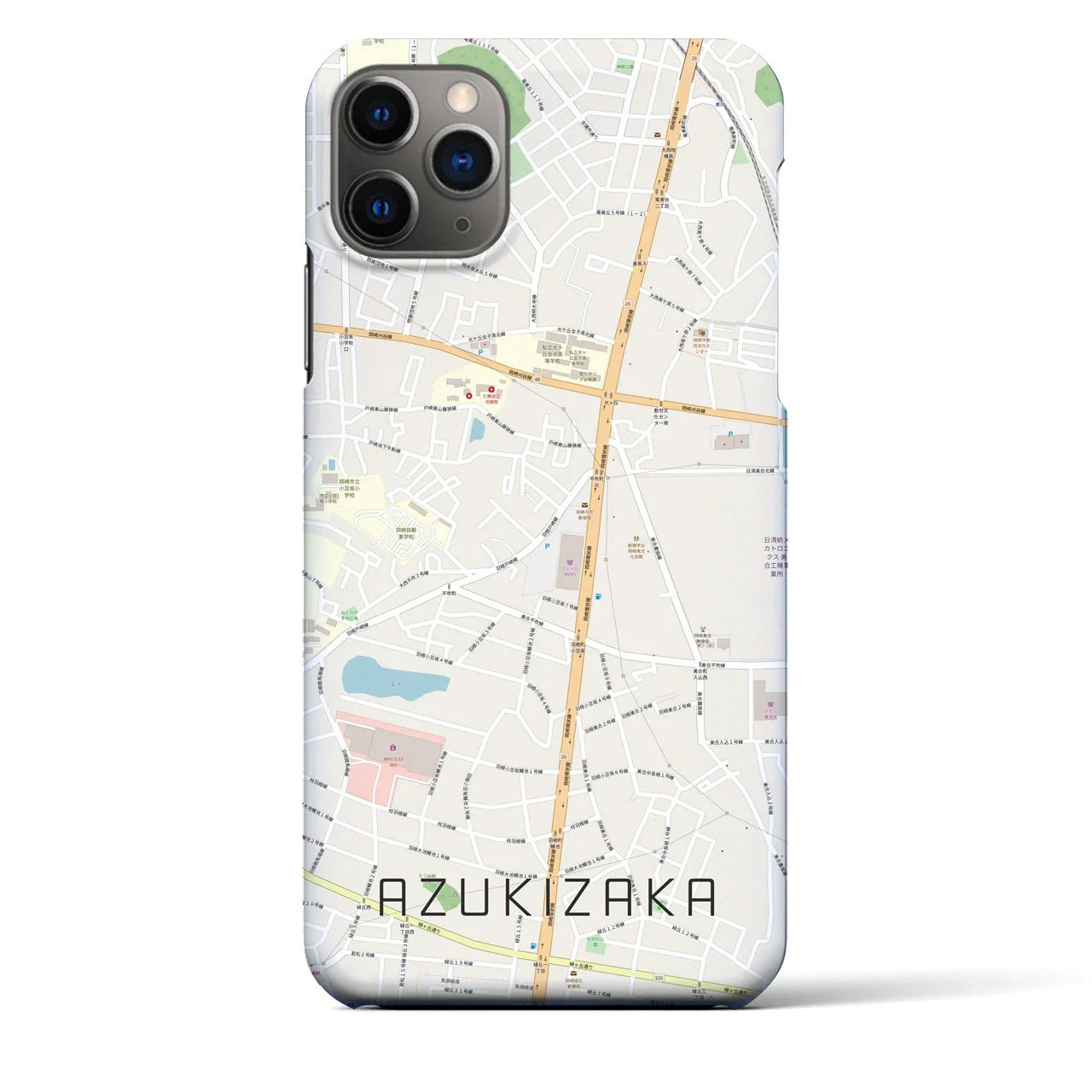 【小豆坂(愛知県)】地図柄iPhoneケース(バックカバータイプ)