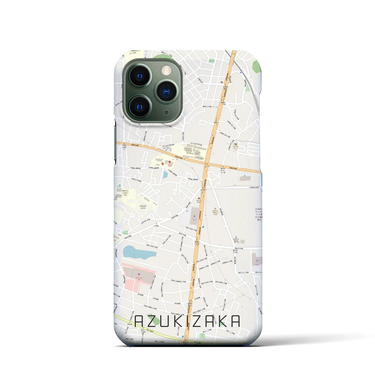 【小豆坂(愛知県)】地図柄iPhoneケース(バックカバータイプ)