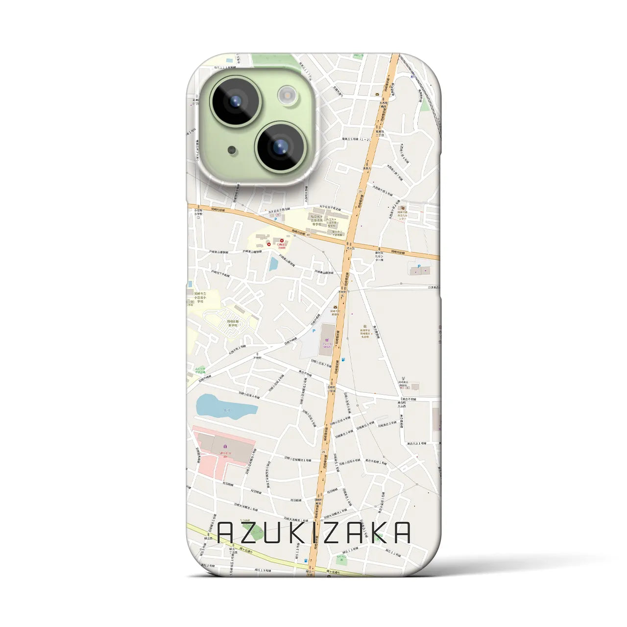 【小豆坂(愛知県)】地図柄iPhoneケース(バックカバータイプ)